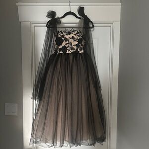 Elegant Black and Cream Kids Formal Dress